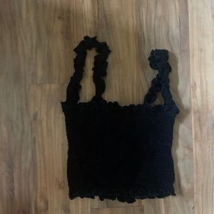 Black Ruffle Tank Top